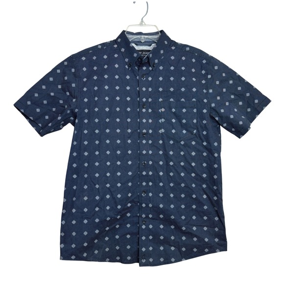 Cody James Other - Cody James Mens S Navy Blue Galaxy Geo Diamond Print Button Shirt Cowboy Western